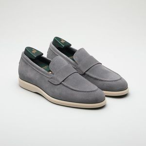 Pastori‎ Decius Hybrid Gray Suede Ash Hybrid Mens Slip On Loafers